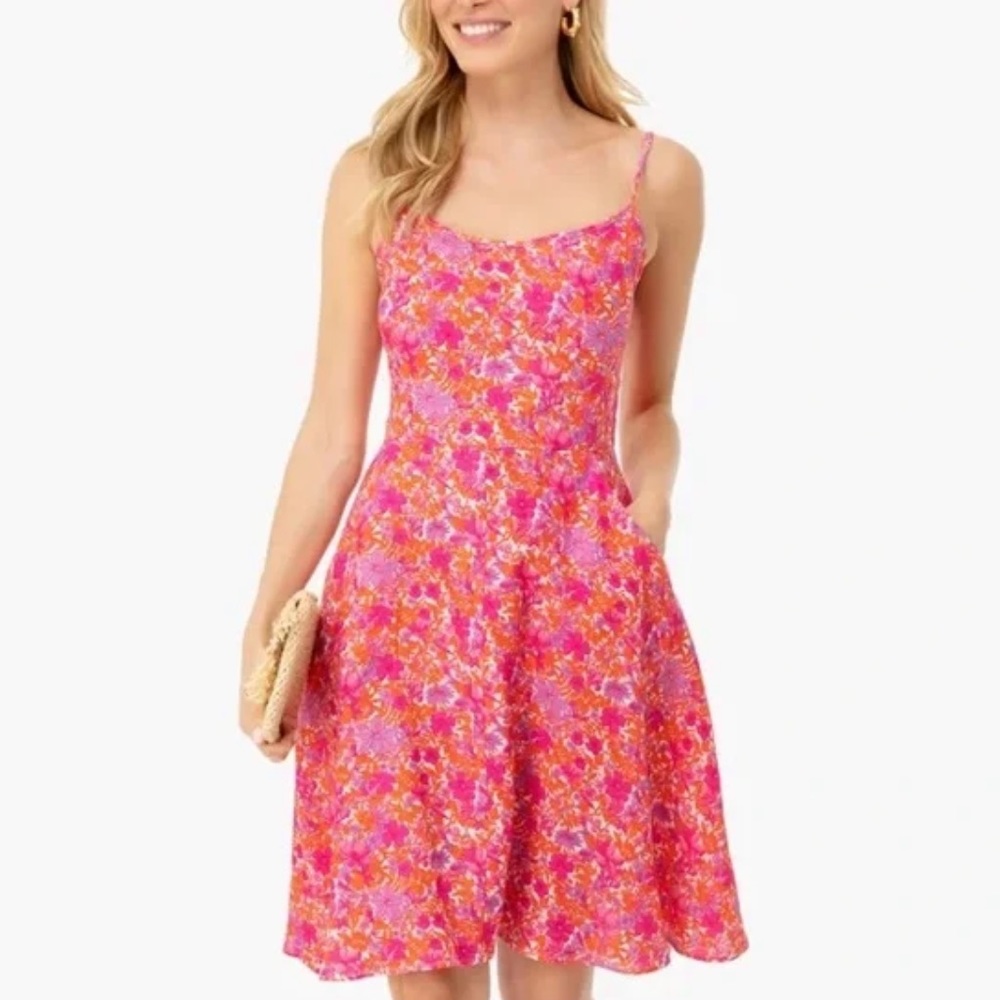 Tuckernuck Pink Fit and Flare Midi Dress for Weddings